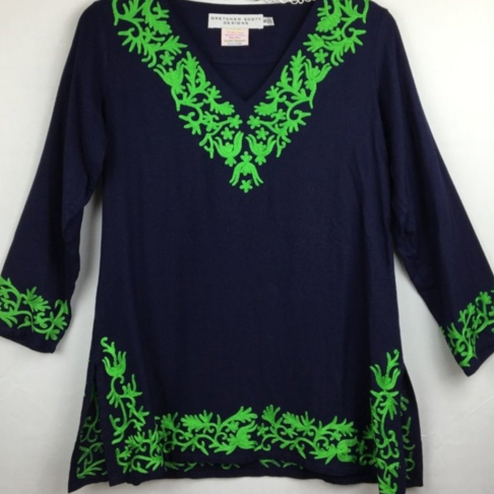 GRETCHEN SCOTT Designs Embroidered V-Neck Tunic XS